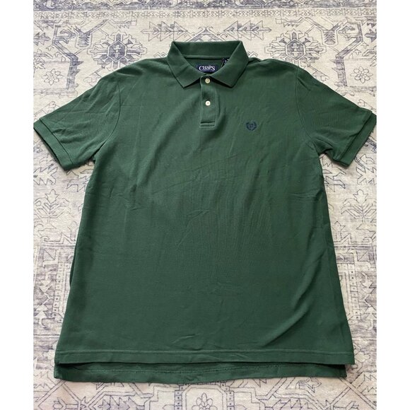 Chaps Other - Chaps Mens Green Polo Shirt Size M Cotton Short Sleeve Classic Fit Embroidered L